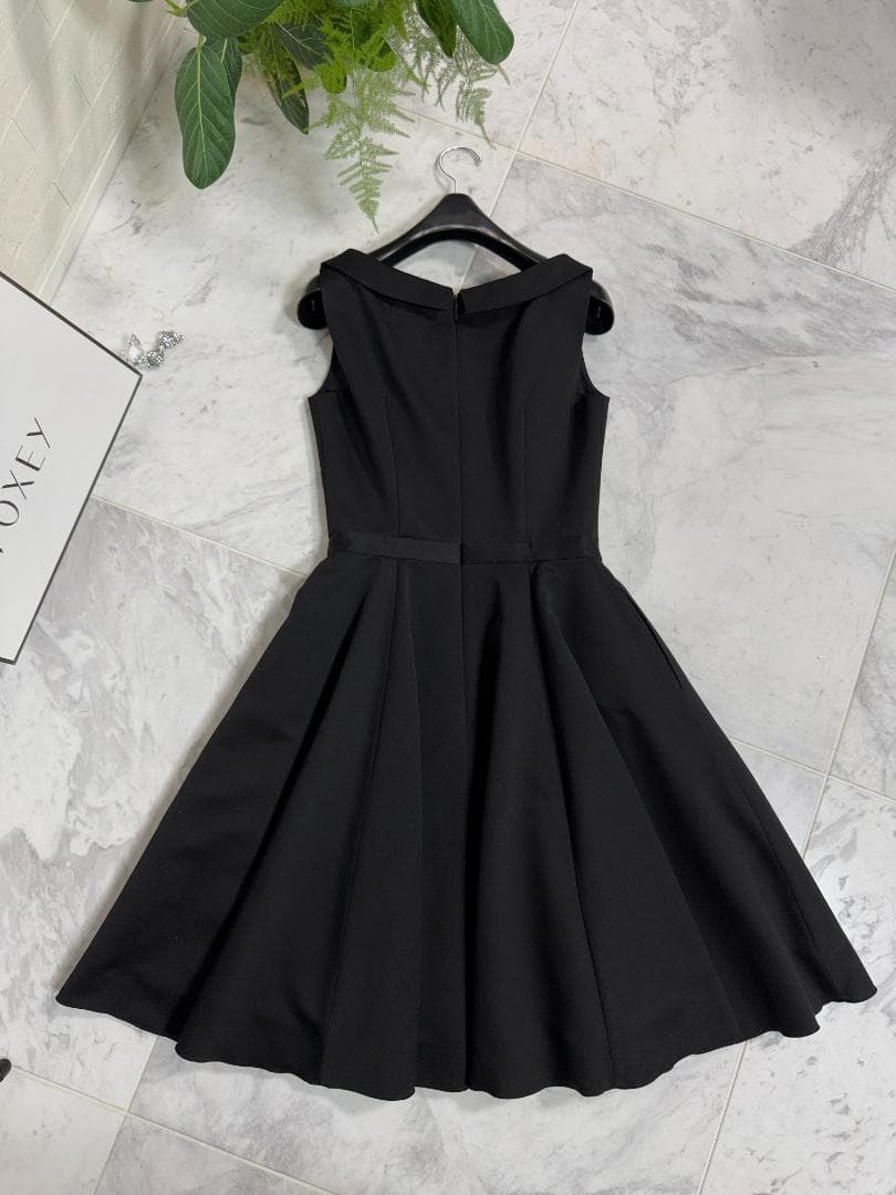 りん★Rene/ルネ ノースリーブ ワンピース ブラック ポリエステル34