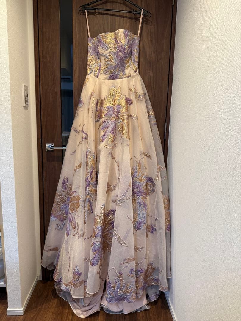 2way 総柄 ジャガード パフスリーブドレス（W299） ドレスプロダクション