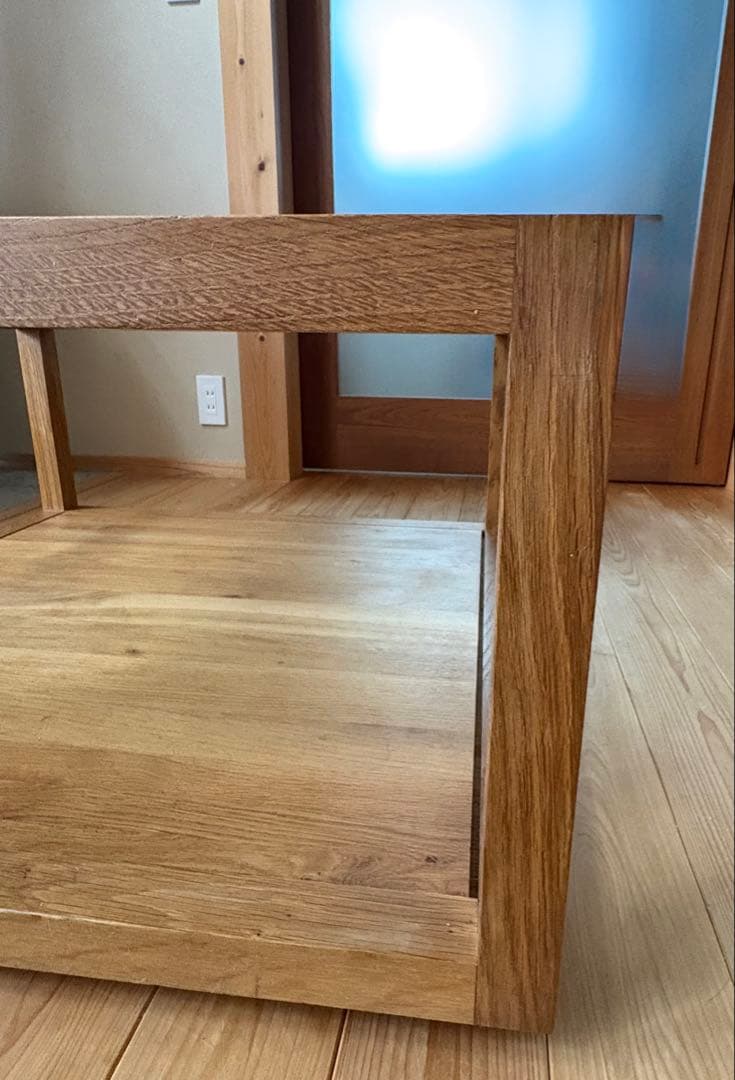 Ethnicraft オーク材ガラストップセンターテーブル