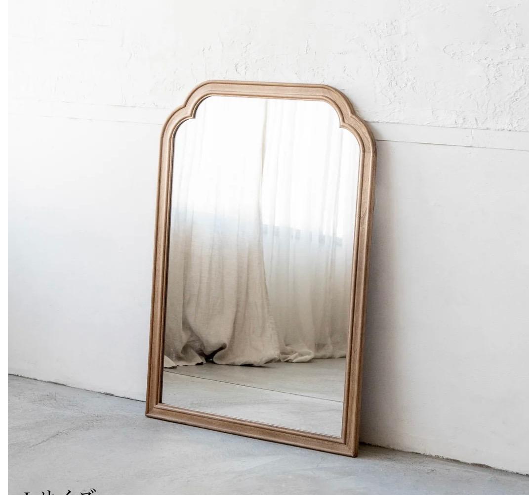 アーチ型木製　ミラー 大きめ