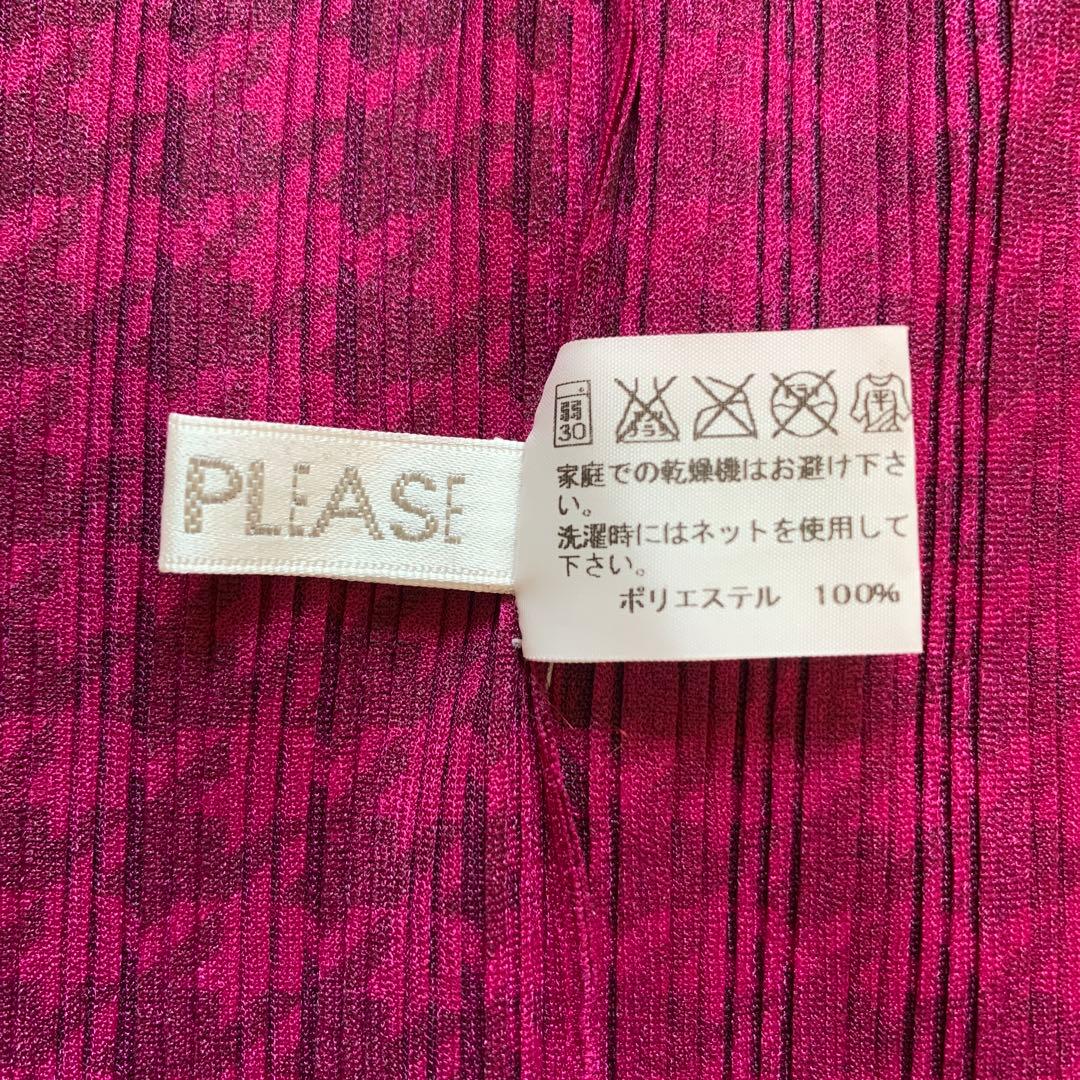 プリーツプリーズ　イッセイミヤケ　ネックウォーマー　　オーチューブ　千鳥格子