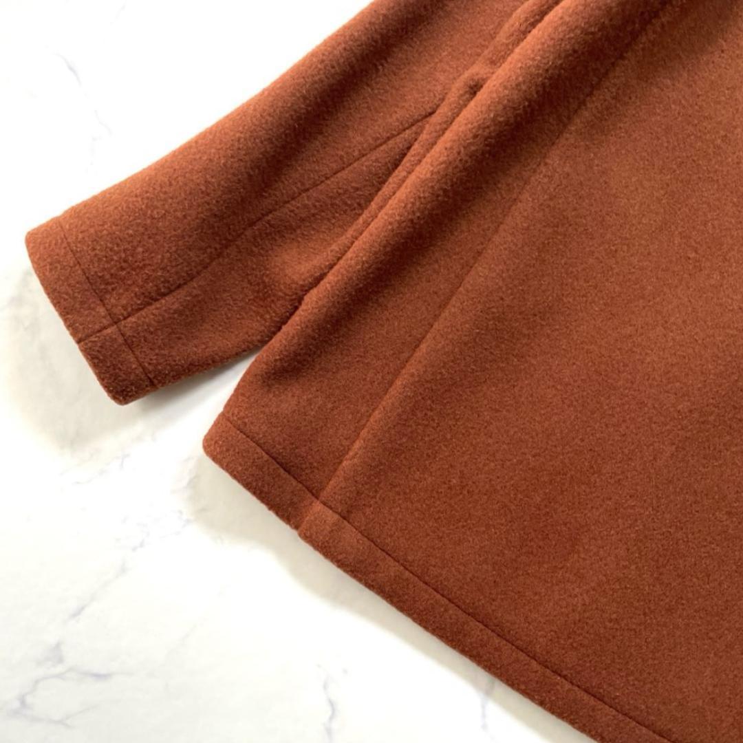 ダントン DANTON ウールモッサ ノーカラージャケット ブラウン Mサイズ