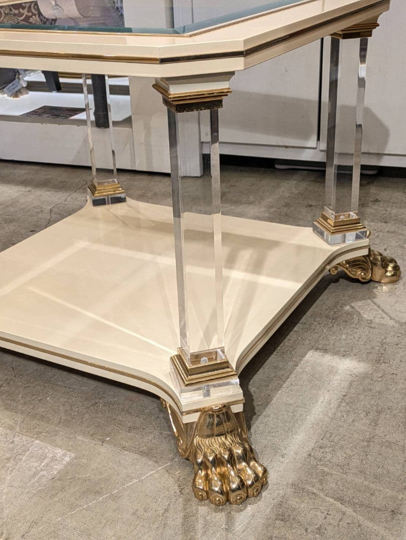 1【高級45万】 イタリア センターテーブル エレガント 猫脚 テーブル 小