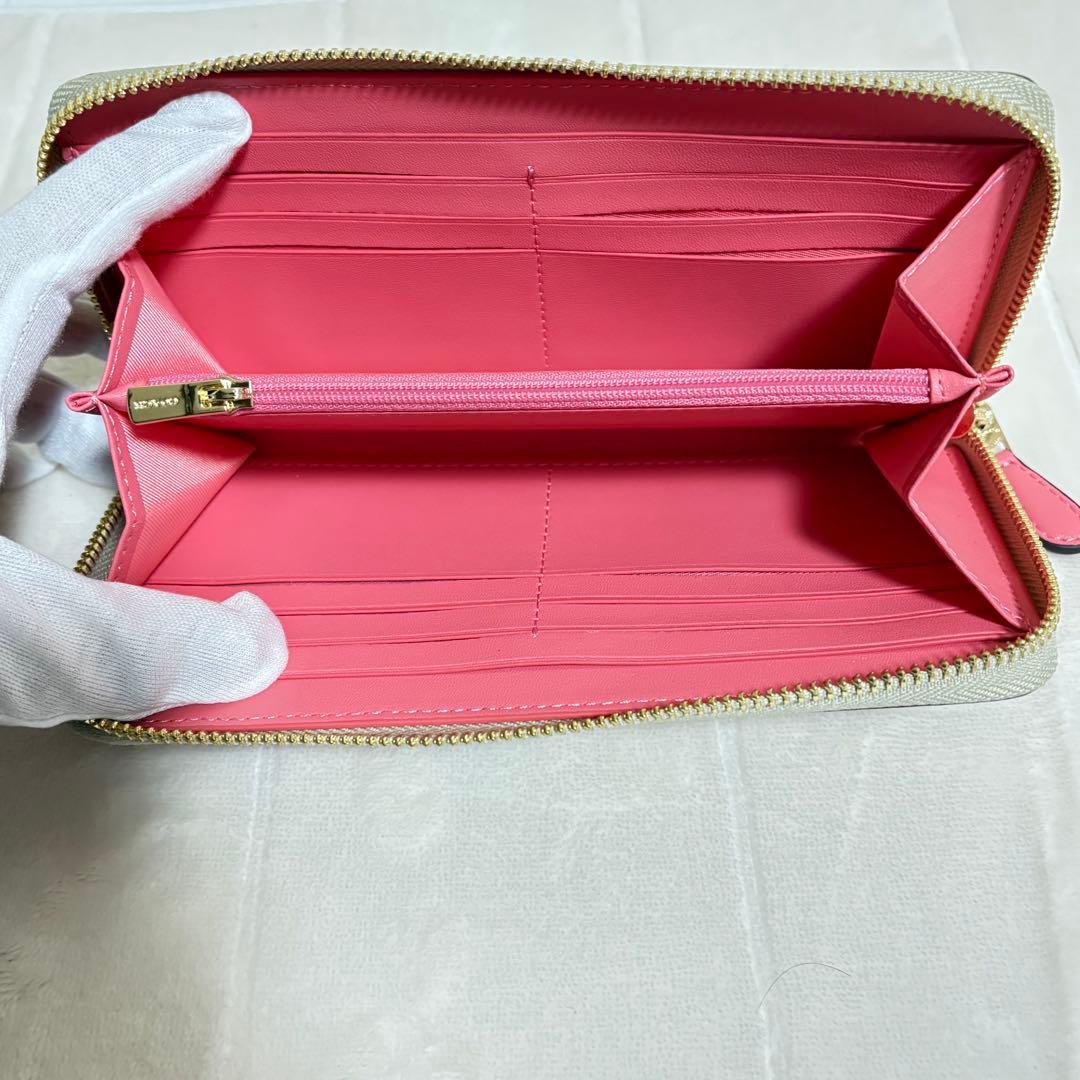 COACH コーチ 長財布 財布 シグネチャー フローラル 花柄 ピンク