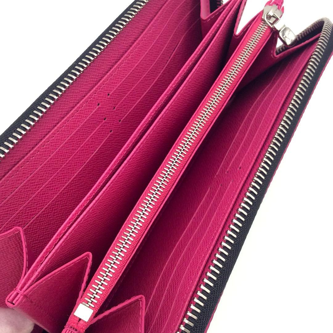 ルイヴィトン エピ 黒 ノワール ホットピンク 長財布 ジッピーウォレット