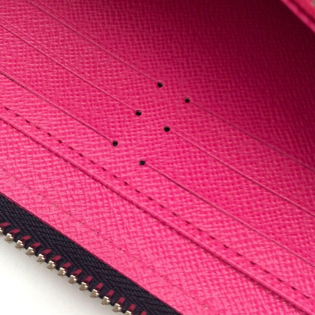 ルイヴィトン エピ 黒 ノワール ホットピンク 長財布 ジッピーウォレット