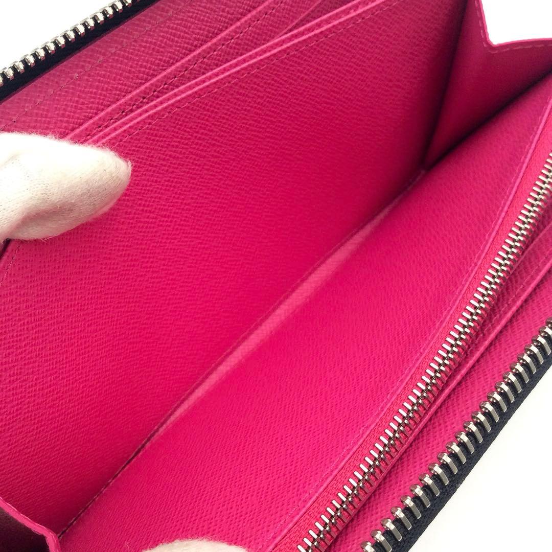 ルイヴィトン エピ 黒 ノワール ホットピンク 長財布 ジッピーウォレット