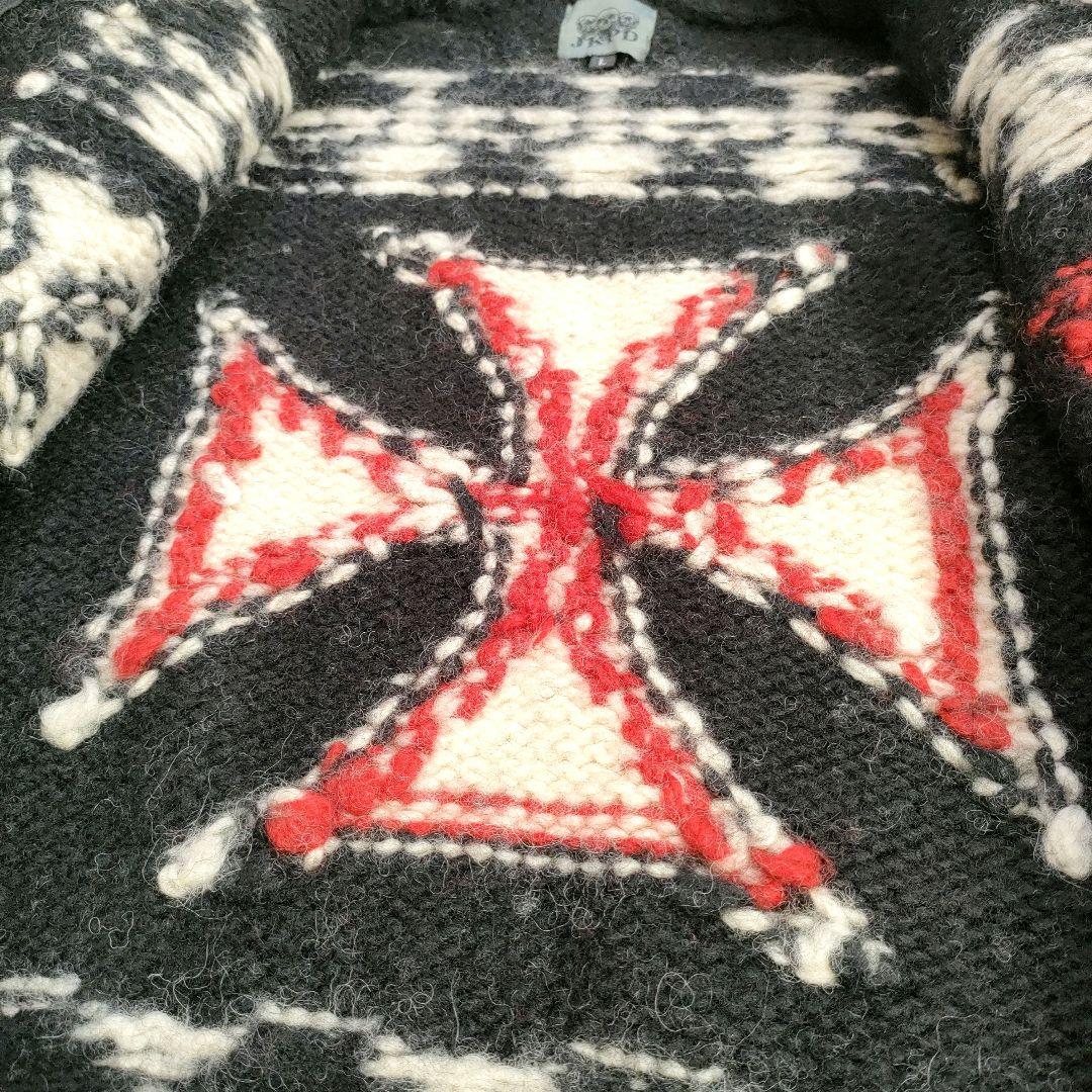 JKPD ジャンキーパラダイス カウチンニット スカル柄 肉厚 クロスデザイン