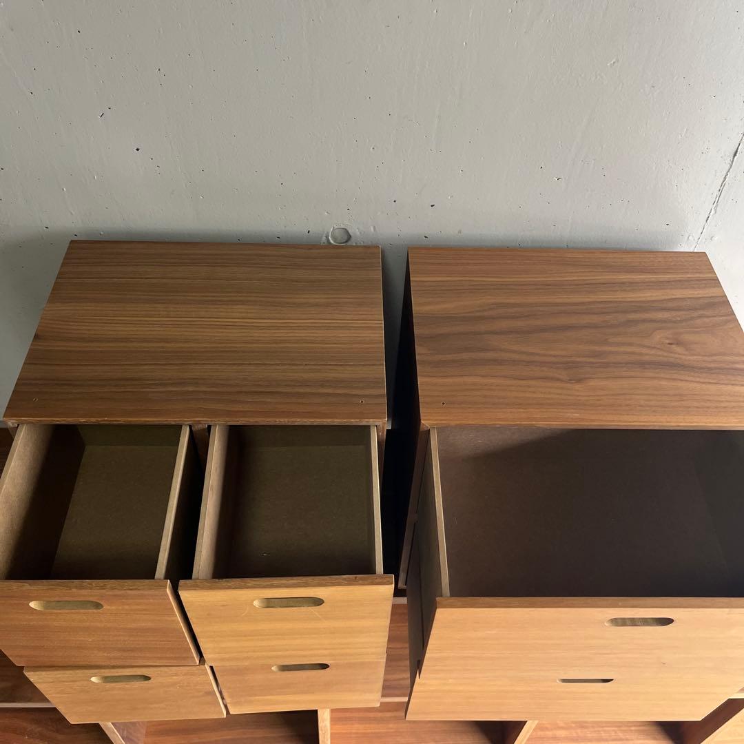 azushu★無印スタッキングシェルフセット・５段×3列ウォールナット材