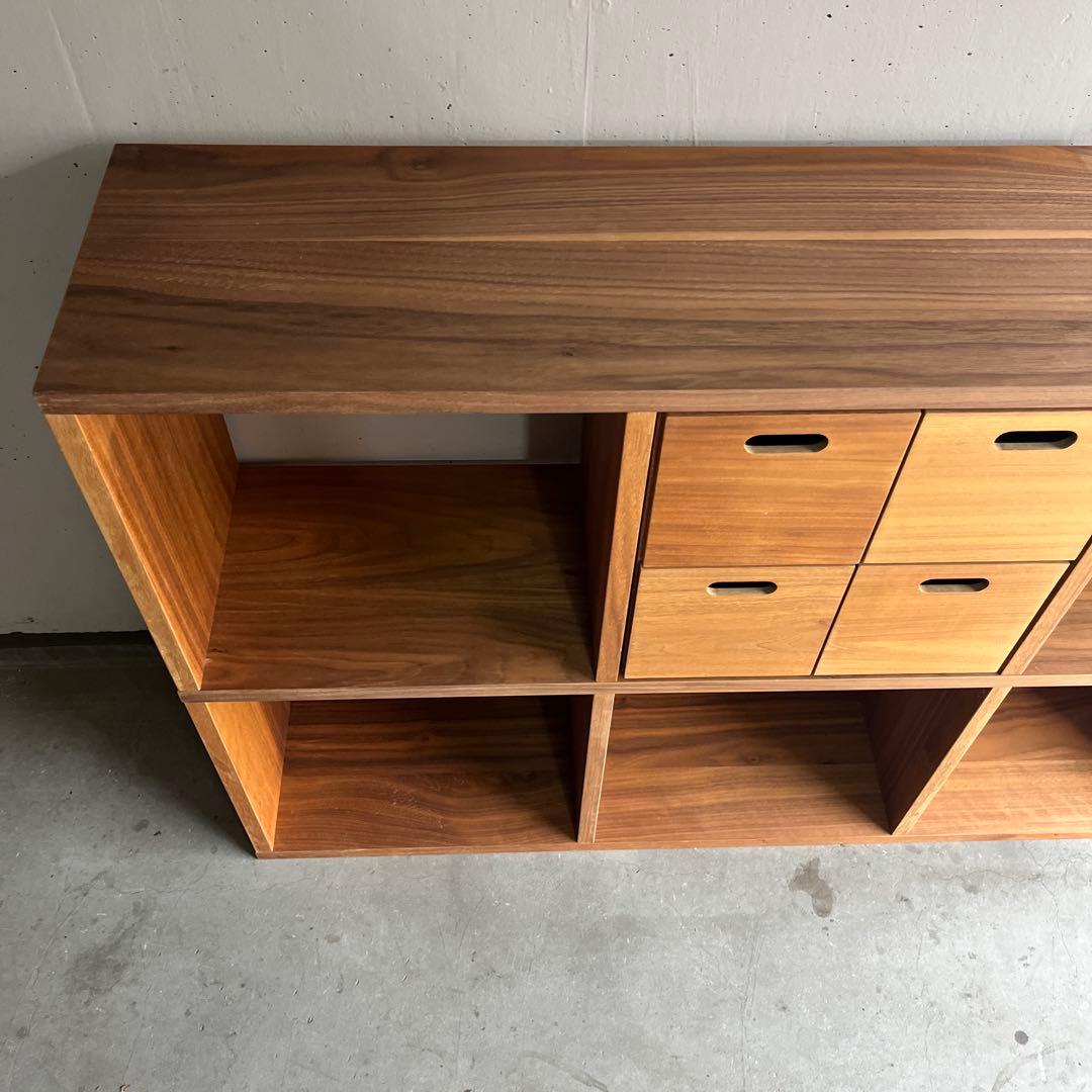 azushu★無印スタッキングシェルフセット・５段×3列ウォールナット材