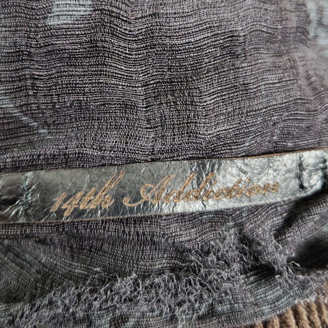 14th Addictionフリンジ スカーフ ストール 蛇スネークリング付き黒