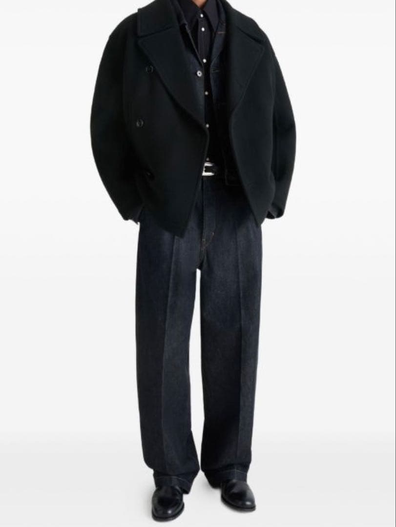 STUDIO NICHOLSON ダークグレー　メルトンピーコート