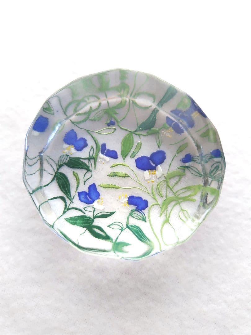 金津沙矢香　百花景シリーズ 露草 ペーパーウエイト　オブジェ