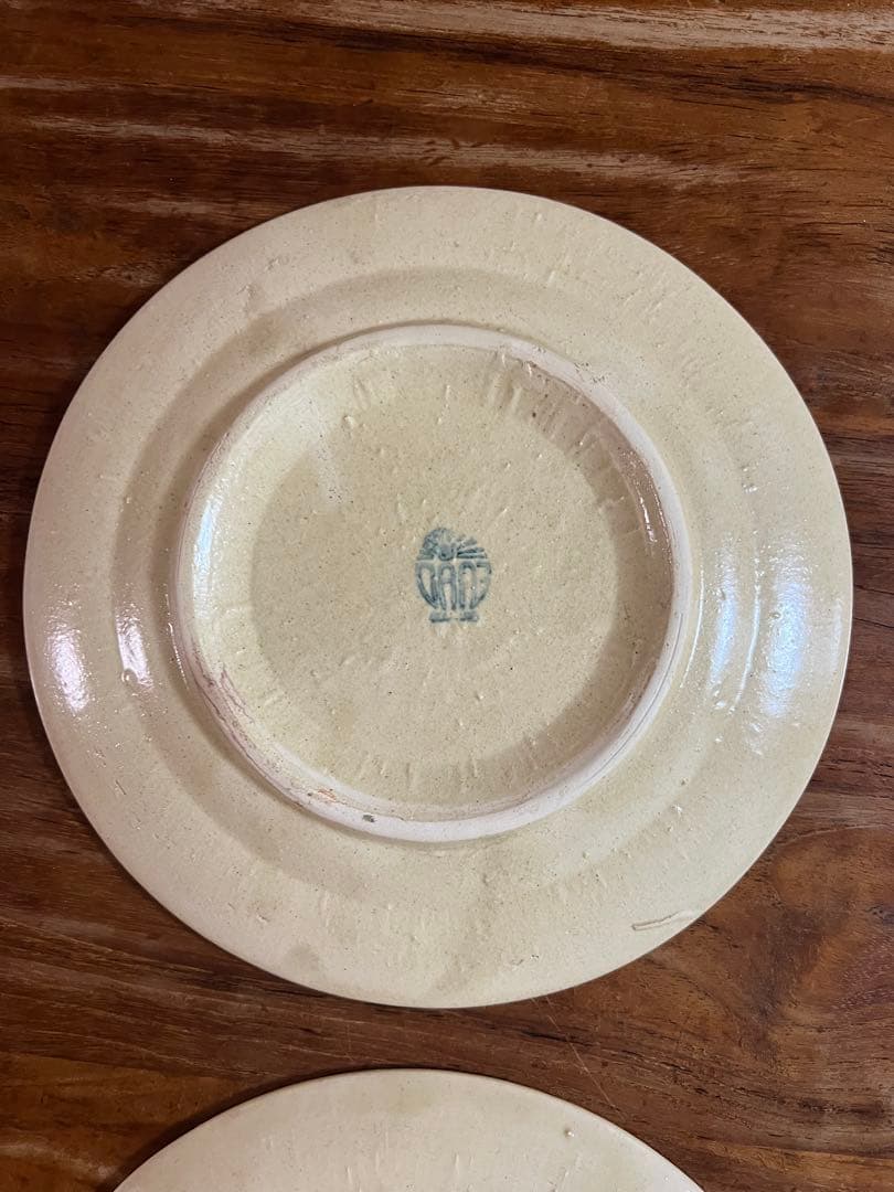 ベトナム　 ソンベ焼き　花柄皿 5枚セット 約21.5cm