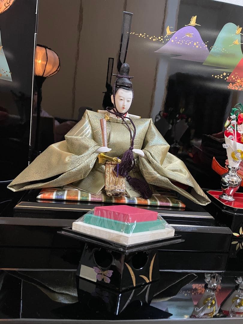 Ａ雛人形 三段飾り 十二単衣 弥生雛 長月作　Ａ＋Ｂ購入必須
