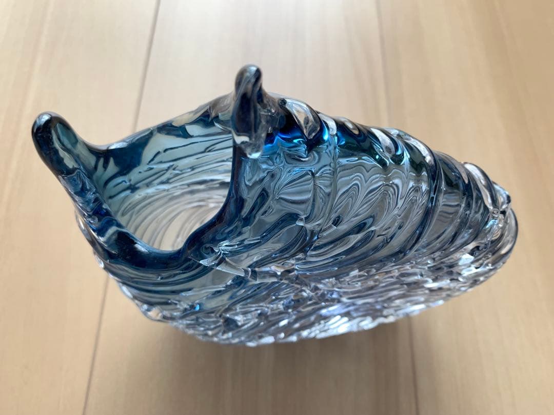 青のグラデーション ガラス花瓶 石垣幸秀