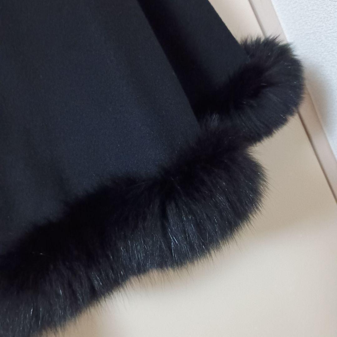 カシミヤ 100％ フォックス ケープ ポンチョ マント 美品 大きいサイズOK