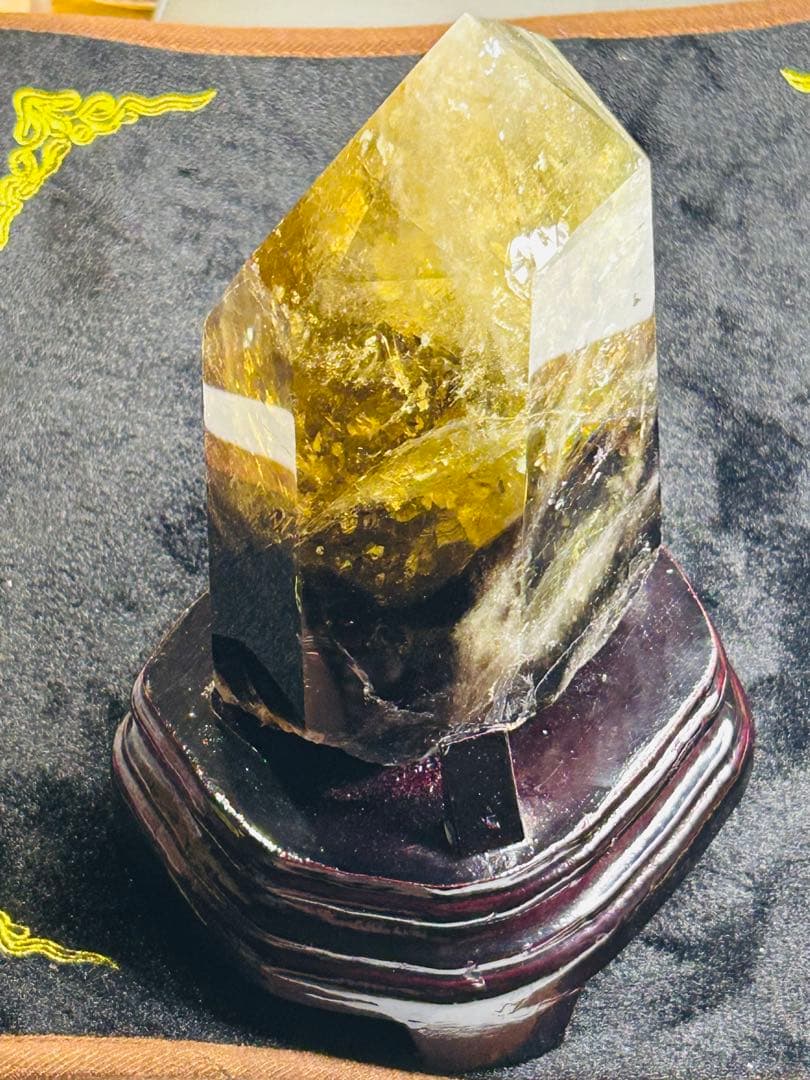 虹入り★シトリンスモーキー共生1300ｇ超え シトリンポイント