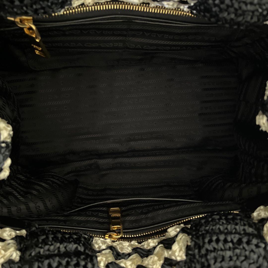 PRADA プラダ ラフィア クロケット カナパ トートバッグ