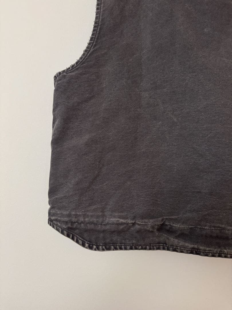 【超人気】カーハート ダックベスト XL ブラック 鬼フェード ヴィンテージ