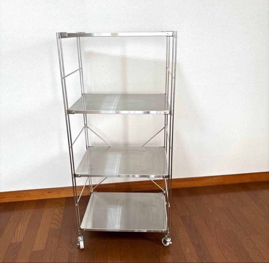 な*ぁ様 【良品】無印良品 MUJI ステンレスユニットシェルフ　 ステンレス棚