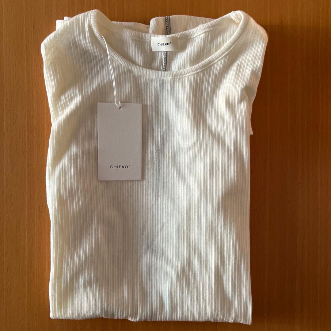 【新品未使用】CHIEKO+ 長袖バックラインカットソー ホワイト36