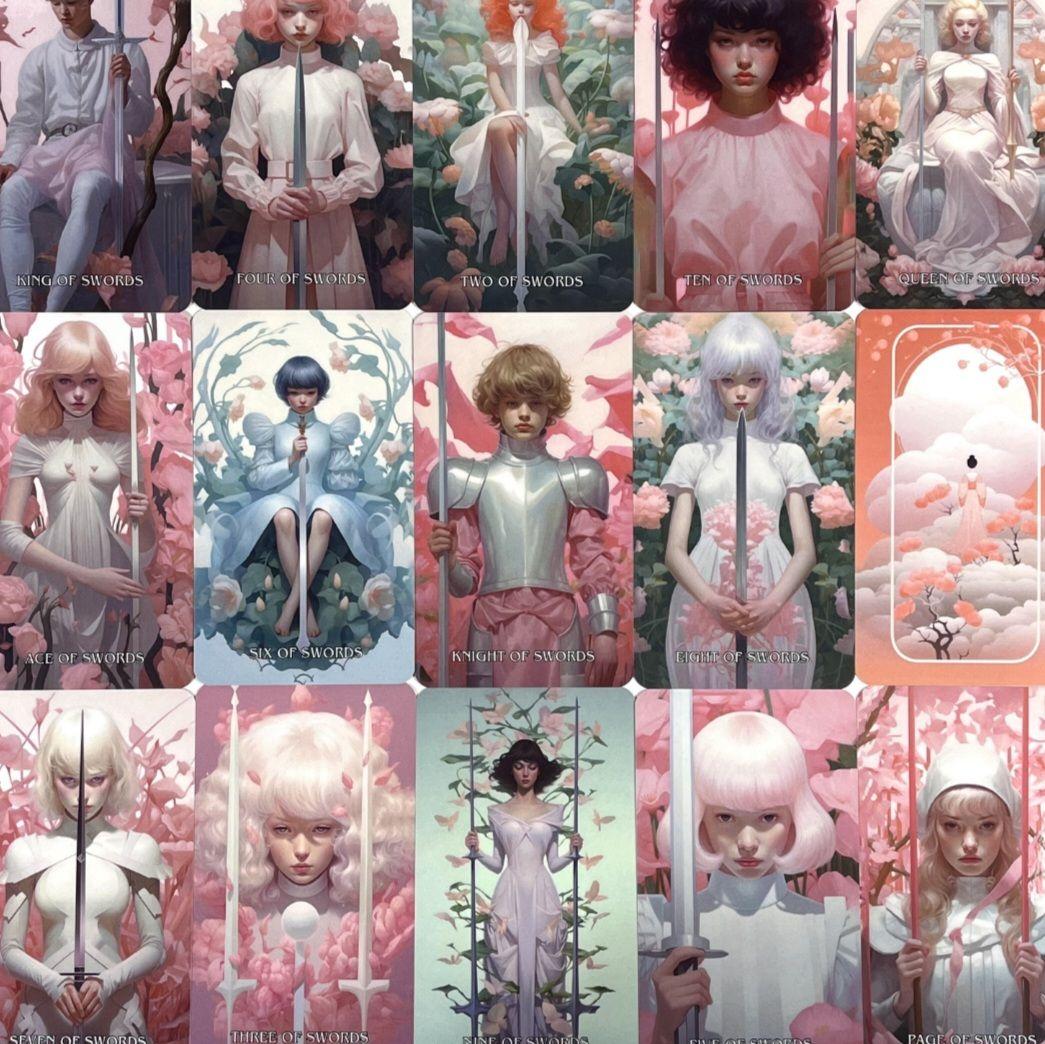 新品 雪月花ピンク タロット 全78枚 海外お取り寄せ 巾着プレゼント