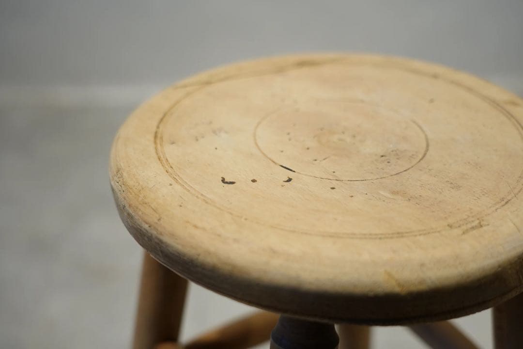 丸スツール　古木　昭和レトロ　ビンテージ椅子
