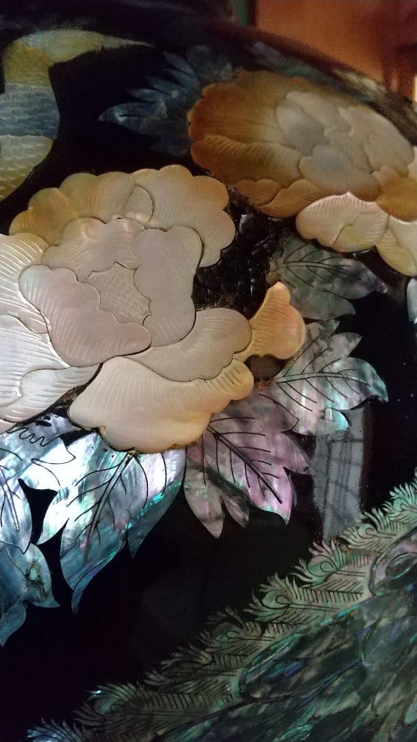 螺鈿細工の特大壺花器