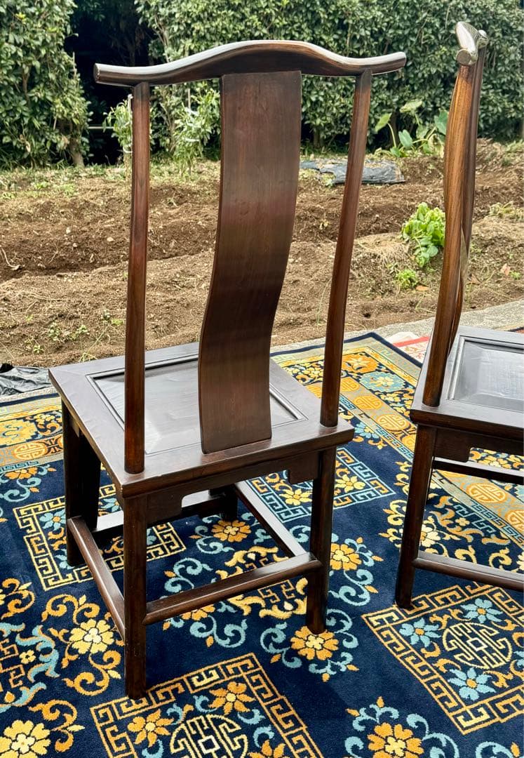 シノワズリ様式 楡材 アームレスチェア 中国家具Mandarin 椅子