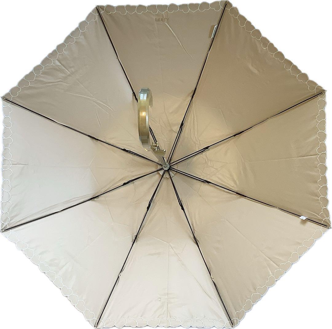 新品★フルラ★FURLAハート刺繍 晴雨兼用2段折りたたみ日傘雨傘★ベージュ