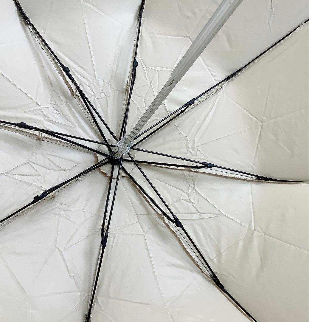 新品★フルラ★FURLAハート刺繍 晴雨兼用2段折りたたみ日傘雨傘★ベージュ