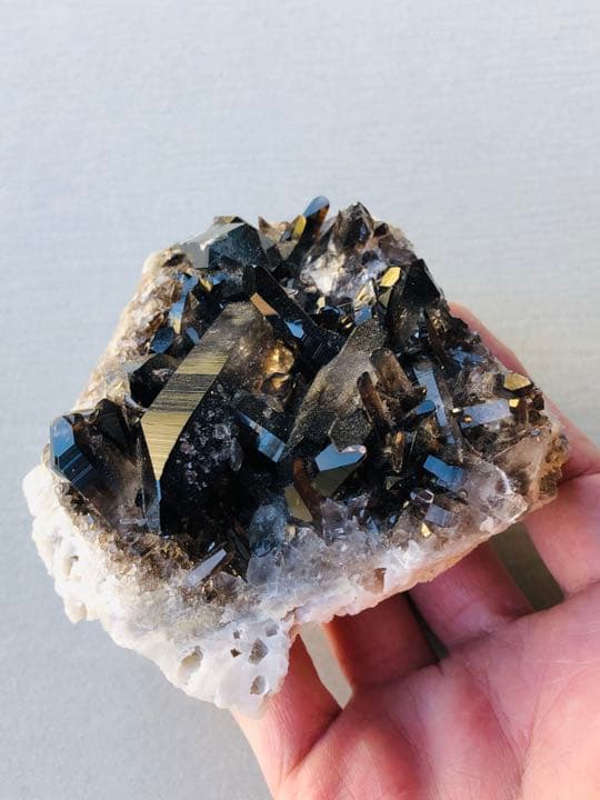 極上 黒水晶[モリオン]クラスター 原石 浄化 置物No2