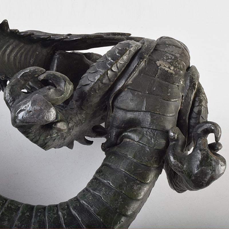 オベサス　時代金工　古銅鍍金　龍　置物　重さ約4kg　D　R9340H