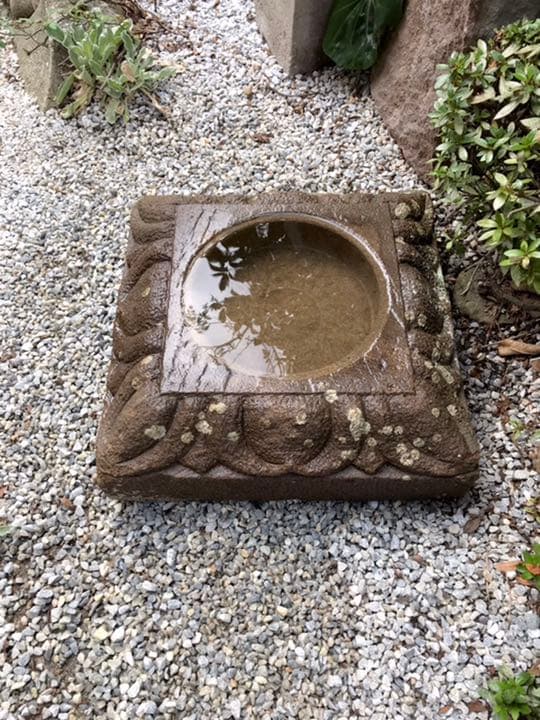 【水鉢・四角向鉢・蹲】ガーデニングバードバス箱庭造園水石飾り石