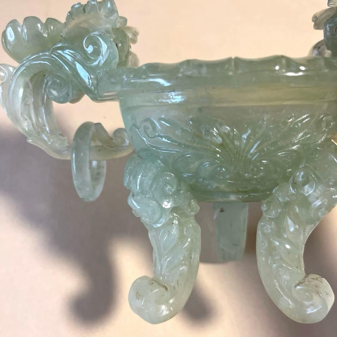 中国の翡翠の香炉　骨董品