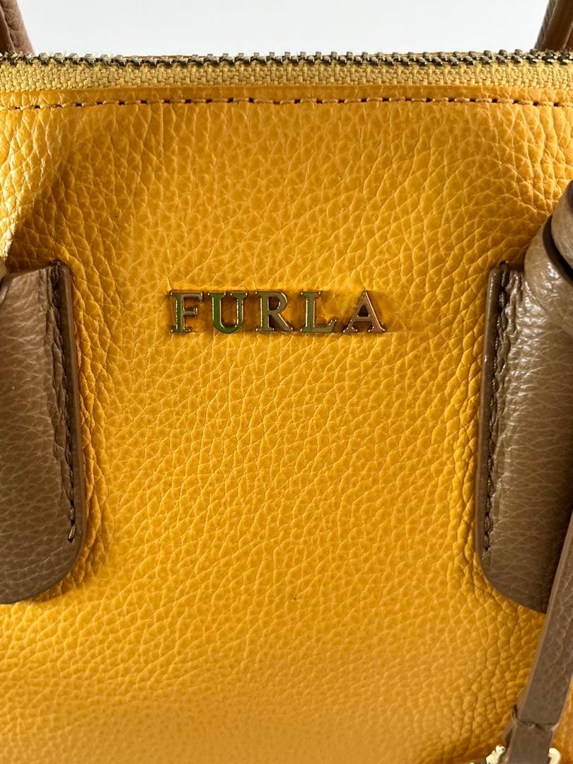FURLA フルラ　テッサ　2wayイエローレザーバッグ　ビタミンカラー✨