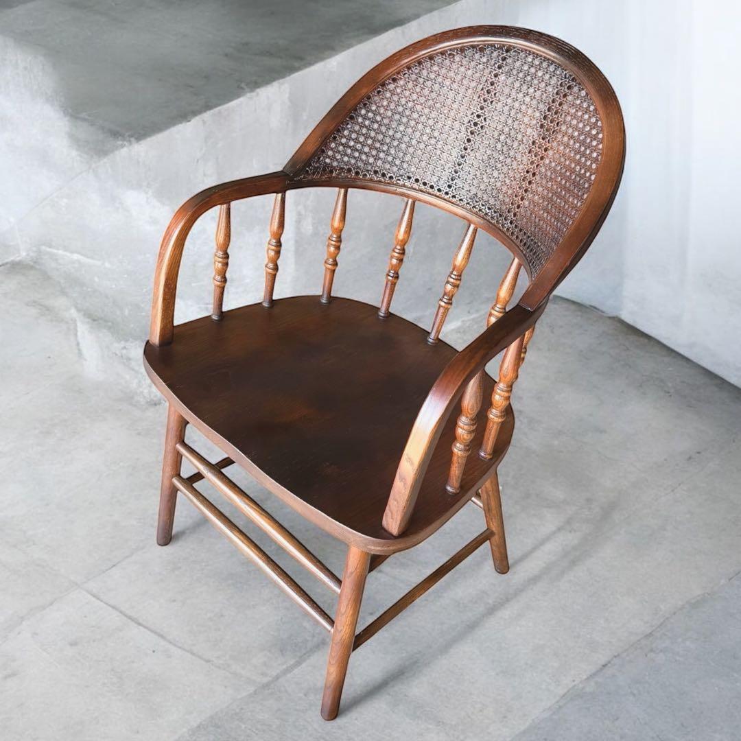 HR739 三越取扱　Shin Lee シンリーオーク材 ダイニングチェア　籐