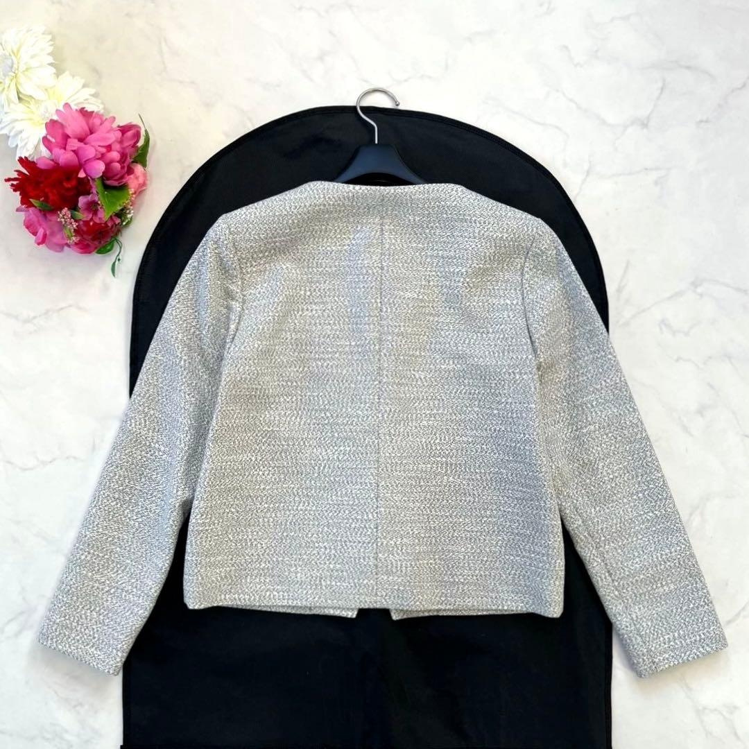 美品☆theory luxe セオリーリュクス　ツイード　ノーカラージャケット