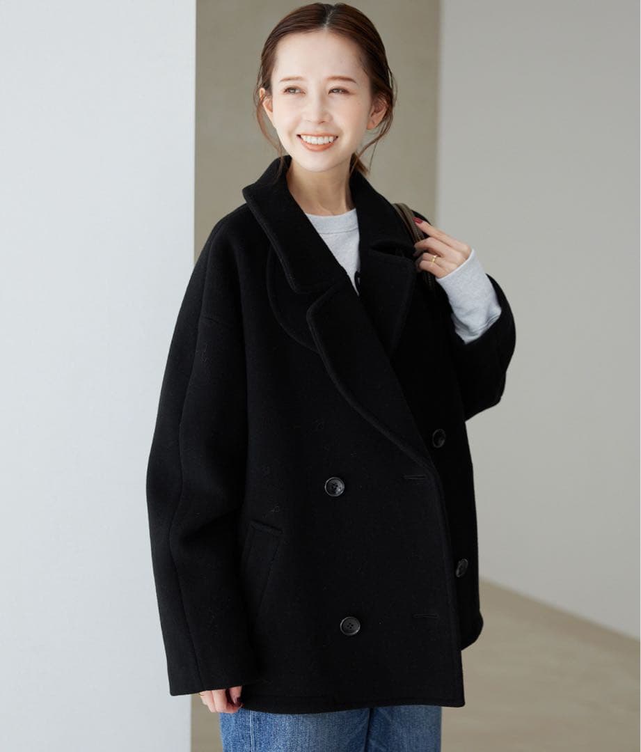 ☆美品☆スローブイエナ 定価38,500円ショートPコートショート丈2024AW