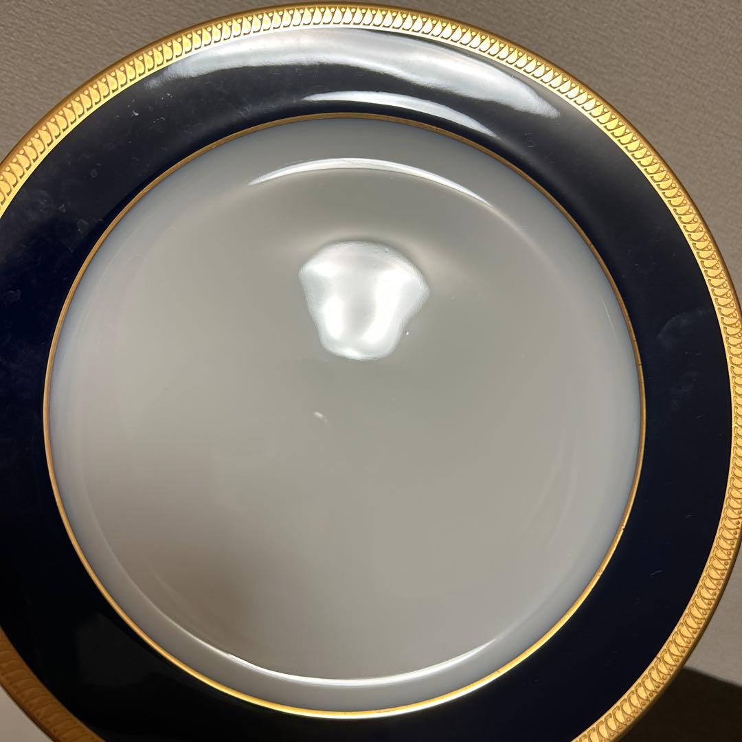 大倉陶園　ロイヤルブルー　瑠璃片葉金蝕　ディナープレート　26cm