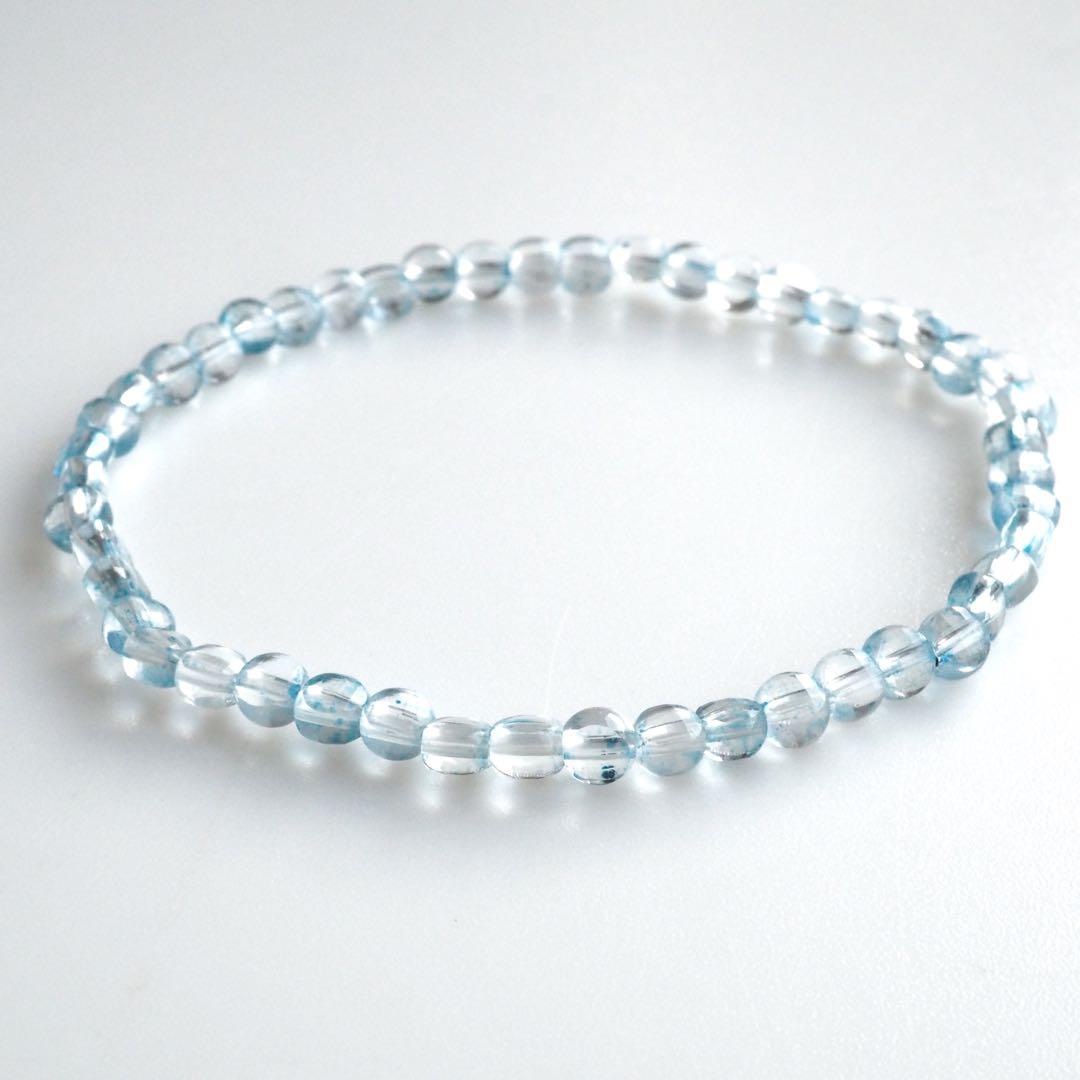 【blue.ks】 ✳︎SALE✳︎天然トパーズの華奢ゴムブレスレット