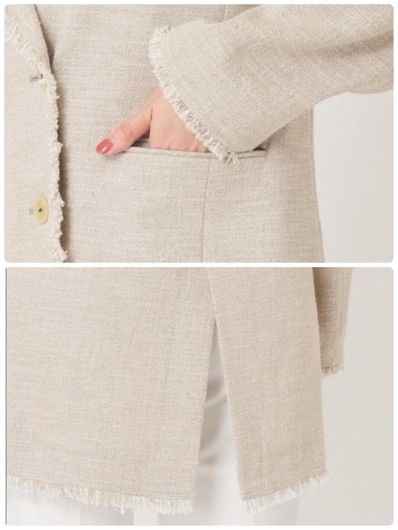 新品 ノーブル Noble スラブツイードダブルテーラードジャケット ３８