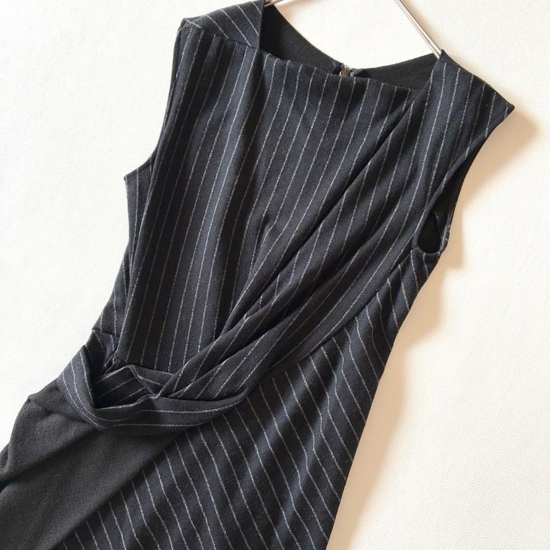 Max Mara　マックスマーラ　白タグ　ツイストワンピース　ウール混　40