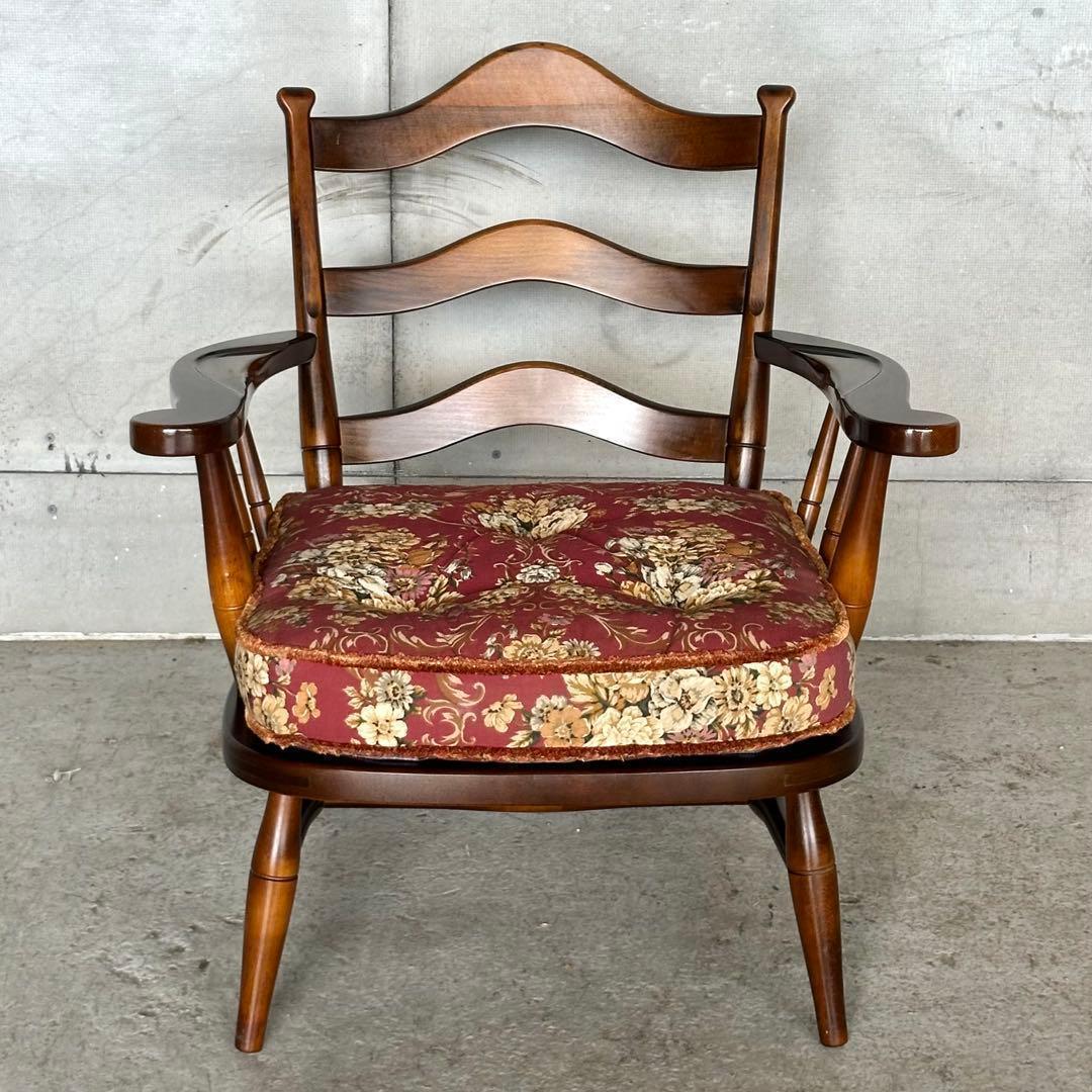 ✿飛騨産業✿ キツツキマーク 花柄 ソファー乗鞍シリーズ アームチェアー