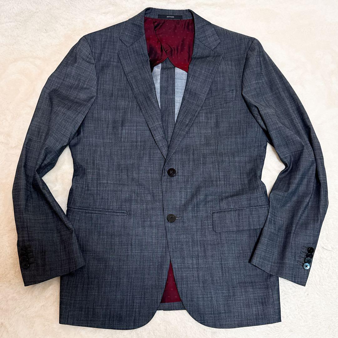 美品✨アルチザン スリーピース スーツ セットアップ L相当 グレー ボルドー