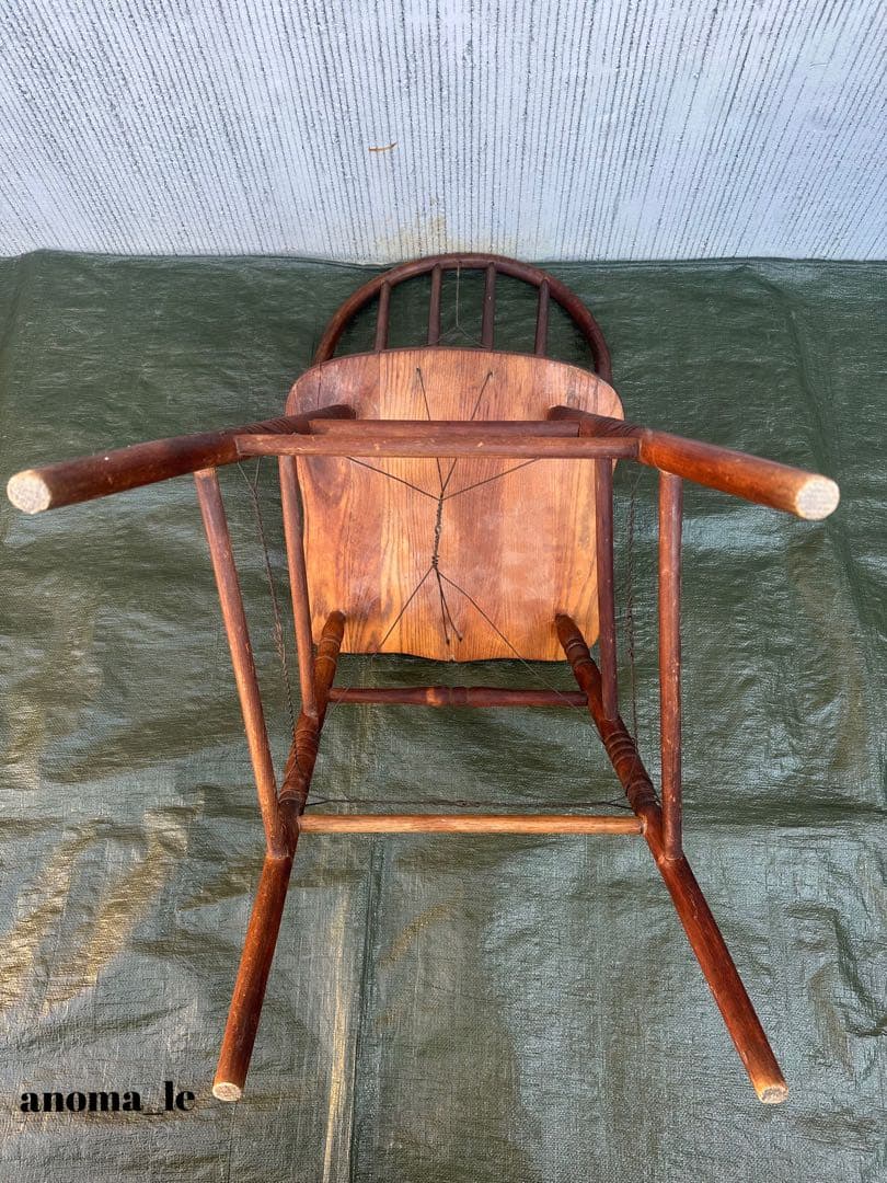 1023【ハイチェア】木製　スティックバック　ウィンザーチェア　USヴィンテージ