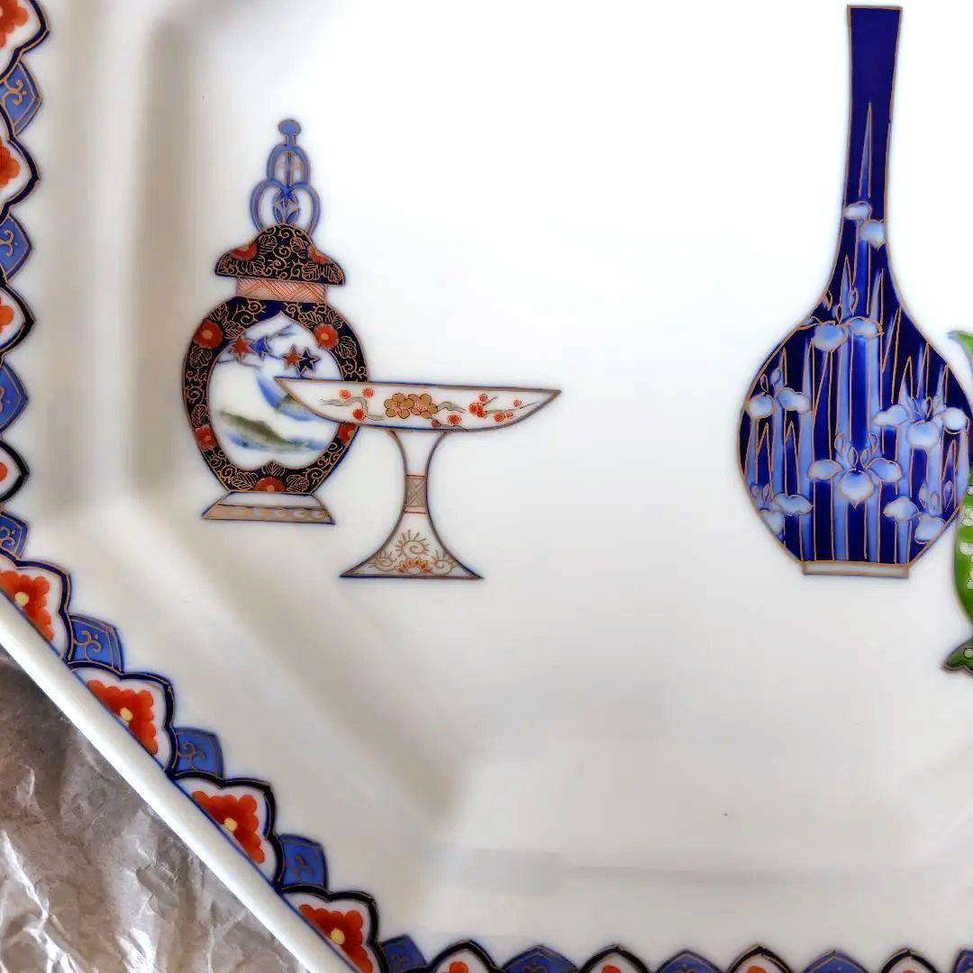 深川製磁朝顔八角大皿