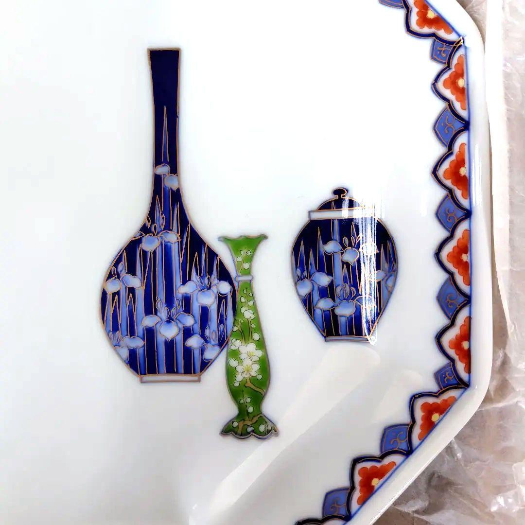 深川製磁朝顔八角大皿