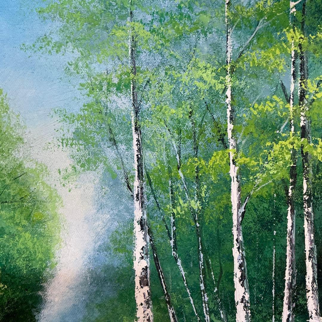 絵画・額縁・油絵・林道夫・渓流・F6号・美術品・インテリア・雑貨